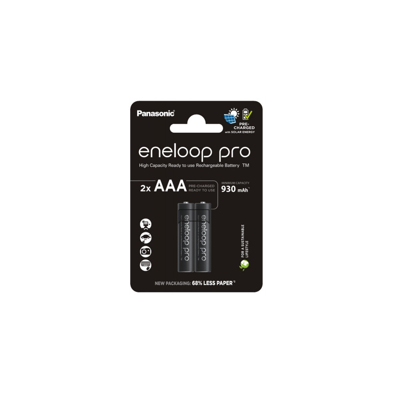 Акумулятор Panasonic AAA Eneloop 930mAh Pro NI-MH * 2 (BK-4HCDE/2CP)