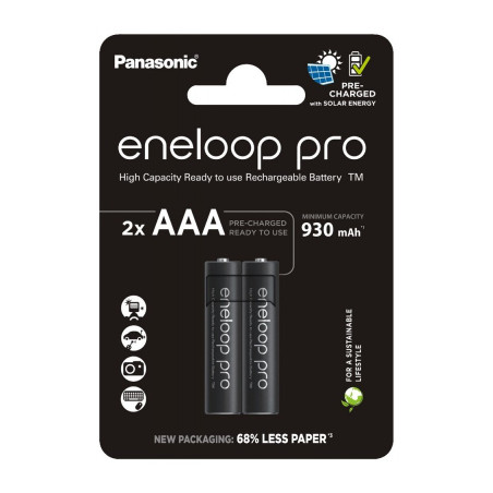 Акумулятор Panasonic AAA Eneloop 930mAh Pro NI-MH * 2 (BK-4HCDE/2CP)