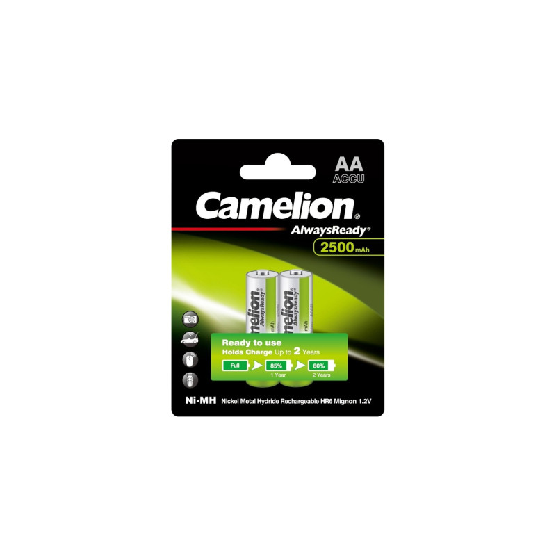 Акумулятор Camelion AA 2500mAh Ni-MH AlwaysReady * 2 R6-2BL (NH-AA2500АRBP2)