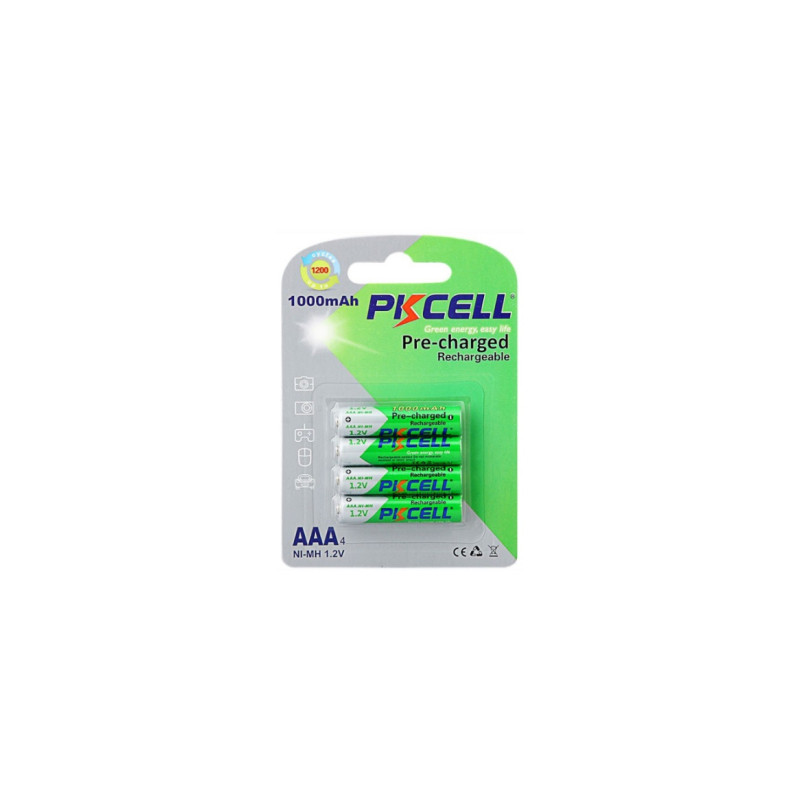 Акумулятор PkCell AAA R03 1000mAh 1.2V NiMH Already Charged, 4шт/бл (PC/AAA1000-4BA)