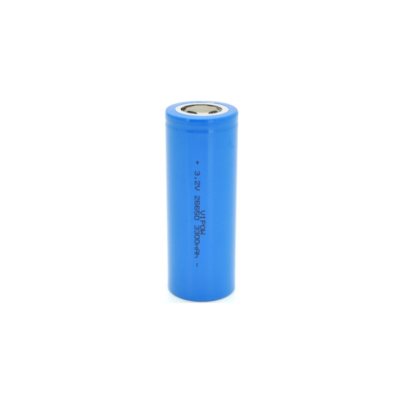 Акумулятор 26650 3300mAh, LiFePO4, FlatTop, 3.2V, Blue Vipow (IFR26650-3300mAhFT / 31075)