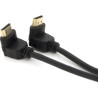 Кабель мультимедійний HDMI M to HDMI M 1.0m V1.4 90° corner black Merlion (YT-HDMI-1.0m/90°-90°)