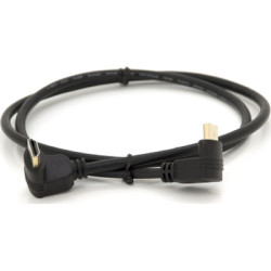 Кабель мультимедійний HDMI M to HDMI M 1.0m V1.4 90° corner black Merlion (YT-HDMI-1.0m/90°-90°)