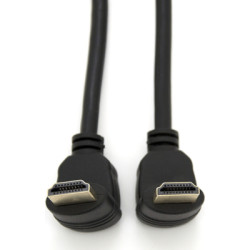 Кабель мультимедійний HDMI M to HDMI M 1.0m V1.4 90° corner black Merlion (YT-HDMI-1.0m/90°-90°)