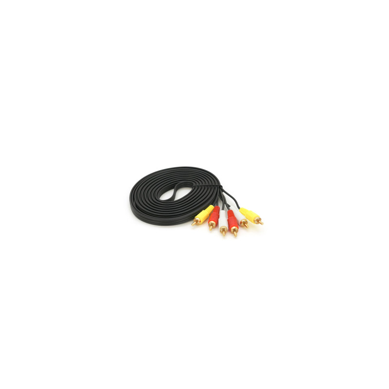 Кабель мультимедійний 3xRCA M to 3xRCA M 5.0m black Voltronic (YT-3хRCA(M)/3хRCA(M)-5.0G)
