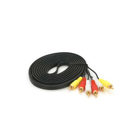 Кабель мультимедійний 3xRCA M to 3xRCA M 5.0m black Voltronic (YT-3хRCA(M)/3хRCA(M)-5.0G)