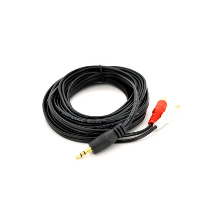Кабель мультимедійний 3.5mm M to 2xRCA M 3.0m black Voltronic (YT-3.5(M)/2хRCA(M)-3.0Cu)