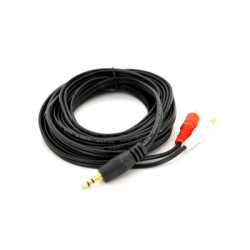 Кабель мультимедійний 3.5mm M to 2xRCA M 5.0m black Voltronic (YT-3.5(M)/2хRCA(M)-5.0Cu)