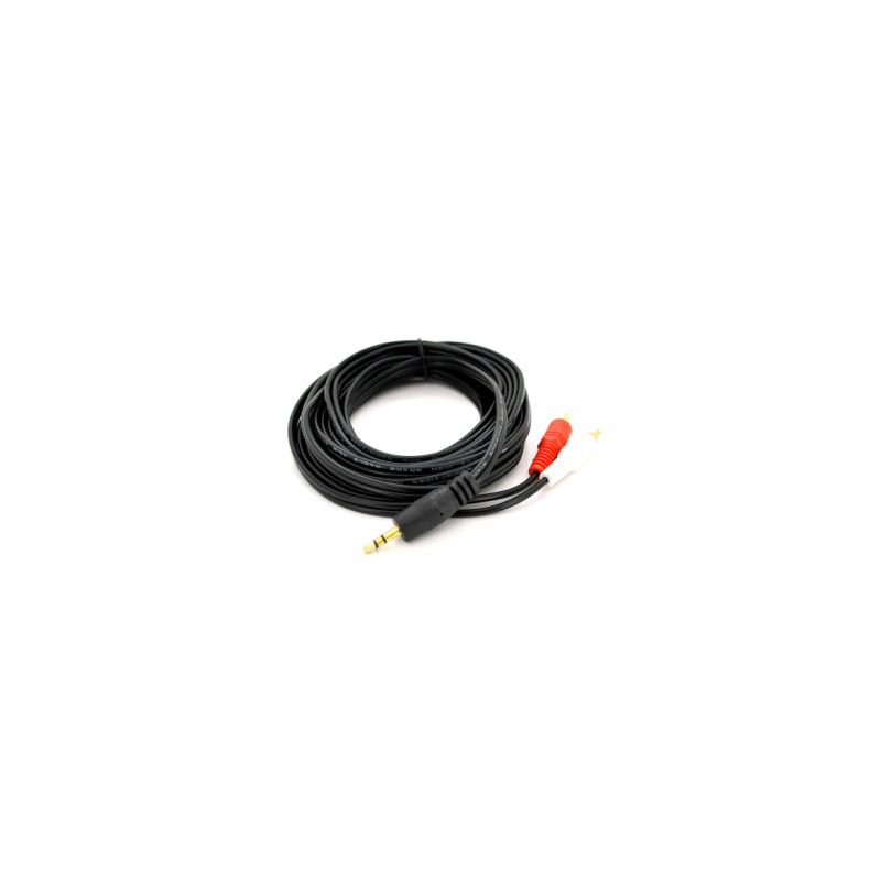 Кабель мультимедійний 3.5mm M to 2xRCA M 5.0m black Voltronic (YT-3.5(M)/2хRCA(M)-5.0Cu)