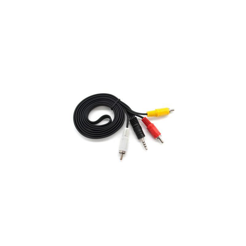 Кабель мультимедійний 3.5mm M to 3xRCA M 1.5m black Voltronic (YT-3.5(M)/3хRCA(M)-1.5Cu)