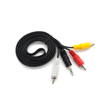 Кабель мультимедійний 3.5mm M to 3xRCA M 1.5m black Voltronic (YT-3.5(M)/3хRCA(M)-1.5Cu)