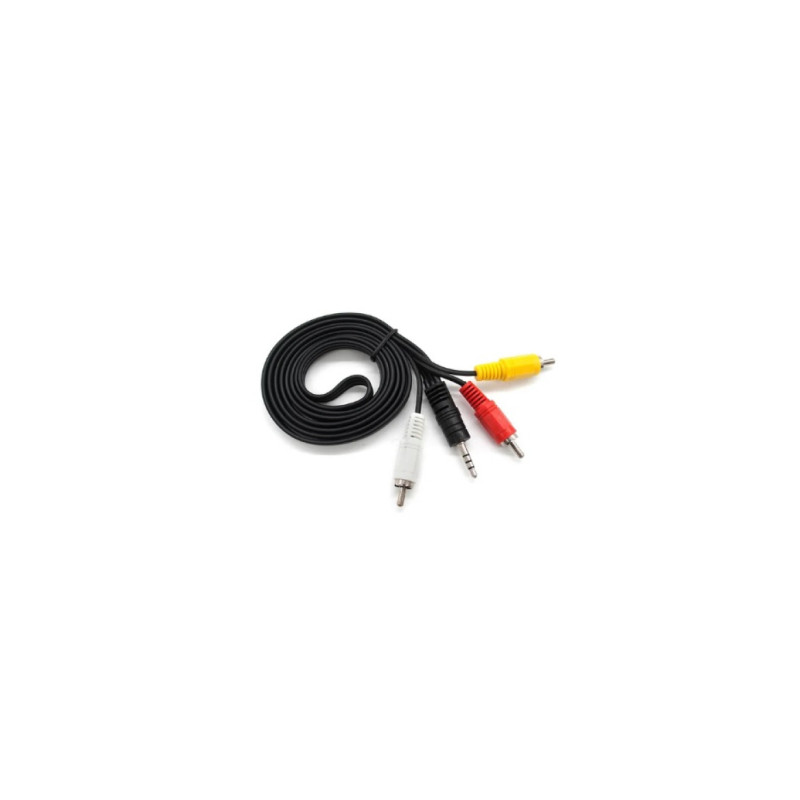 Кабель мультимедійний 3.5mm M to 3xRCA M 1.8m black Voltronic (YT-3.5(M)/3хRCA(M)-1.8Cu)