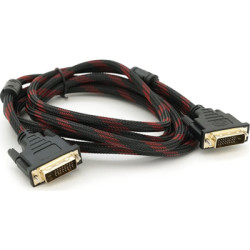Кабель мультимедійний DVI M to DVI M 3.0m 24+1pin black/red Merlion (YT-DVI(M)/(M)NY/RD-3.0m)
