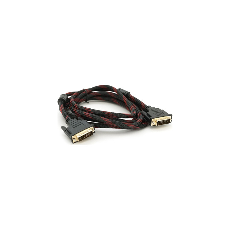 Кабель мультимедійний DVI M to DVI M 3.0m 24+1pin black/red Merlion (YT-DVI(M)/(M)NY/RD-3.0m)