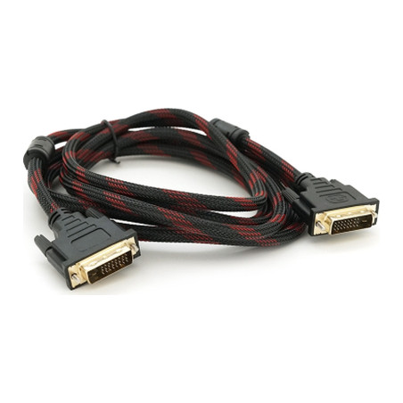 Кабель мультимедійний DVI M to DVI M 3.0m 24+1pin black/red Merlion (YT-DVI(M)/(M)NY/RD-3.0m)