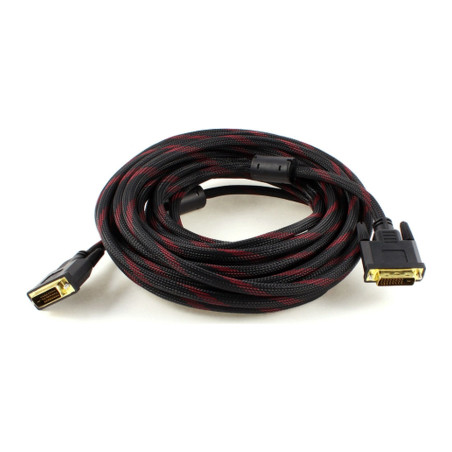 Кабель мультимедійний DVI M to DVI M 5.0m 24+1pin black/red Merlion (YT-DVI(M)/(M)NY/RD-5.0m)