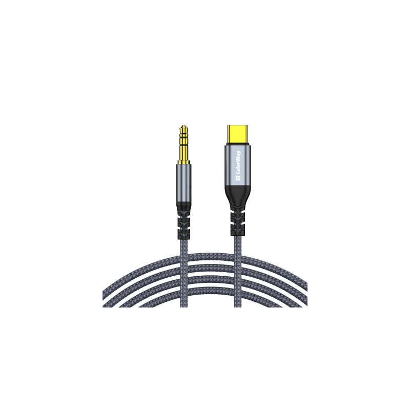 Кабель мультимедійний USB-C to 3.5mm M 1.2m gray ColorWay (CW-CBPDJ071-G)