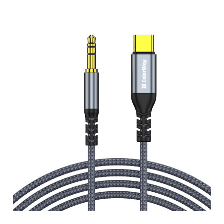 Кабель мультимедійний USB-C to 3.5mm M 1.2m gray ColorWay (CW-CBPDJ071-G)