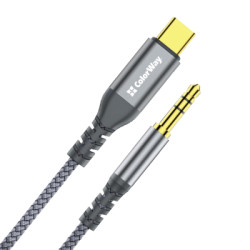 Кабель мультимедійний USB-C to 3.5mm M 1.2m gray ColorWay (CW-CBPDJ071-G)