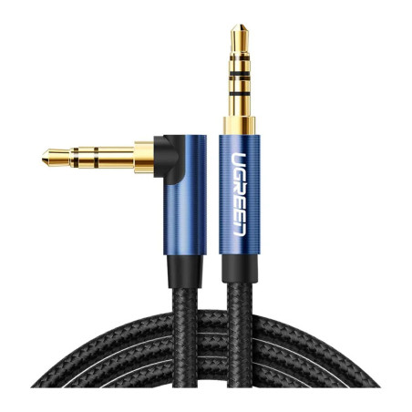 Кабель мультимедійний 3.5mm M to 3.5mm M 1.0m 90° corner AV112 blue Ugreen (60179)