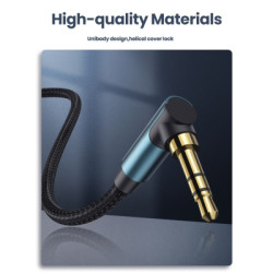 Кабель мультимедійний 3.5mm M to 3.5mm M 1.0m 90° corner AV112 blue Ugreen (60179)