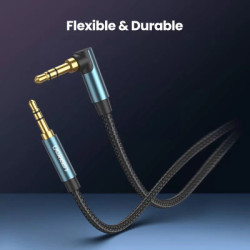 Кабель мультимедійний 3.5mm M to 3.5mm M 1.0m 90° corner AV112 blue Ugreen (60179)