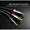 Кабель мультимедійний 3.5mm M to 2xRCA M 1.0m AV116 black Ugreen (10749)