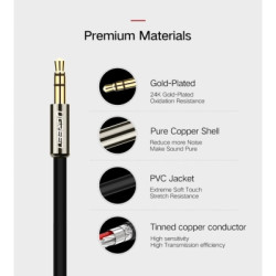 Кабель мультимедійний 3.5mm M to 2xRCA M 1.0m AV116 black Ugreen (10749)