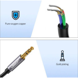 Кабель мультимедійний 3.5mm M to 3.5mm F 1.5m AV118 gray Ugreen (10593)