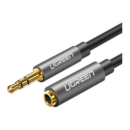 Кабель мультимедійний 3.5mm M to 3.5mm F 1.0m AV118 gray Ugreen (10592)