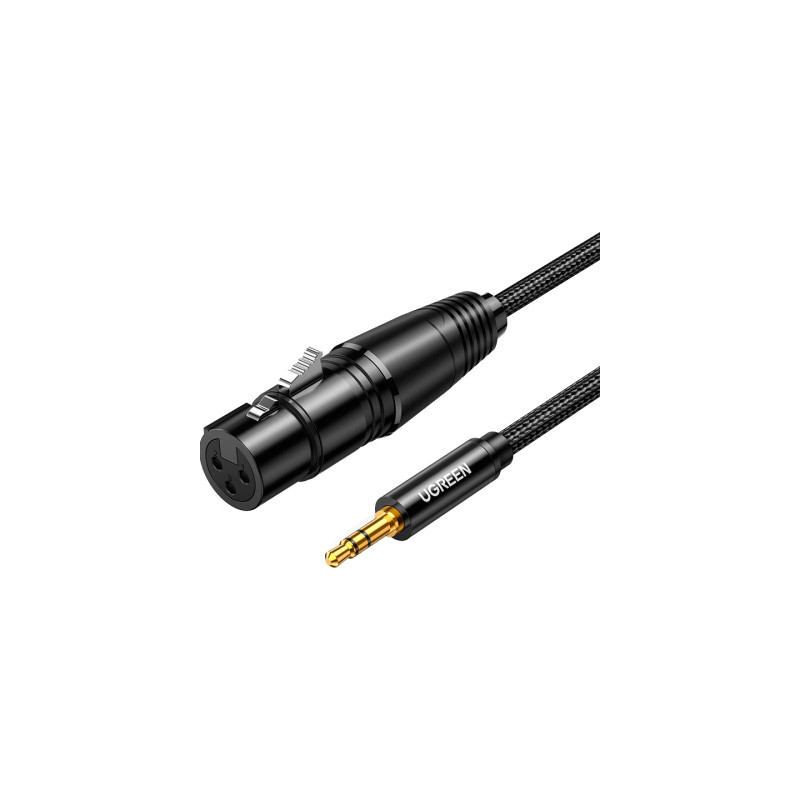 Кабель мультимедійний 3.5mm M to XLR F 2.0m AV182 black Ugreen (20244)