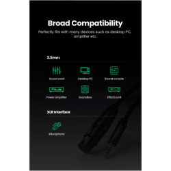 Кабель мультимедійний 3.5mm M to XLR F 2.0m AV182 black Ugreen (20244)