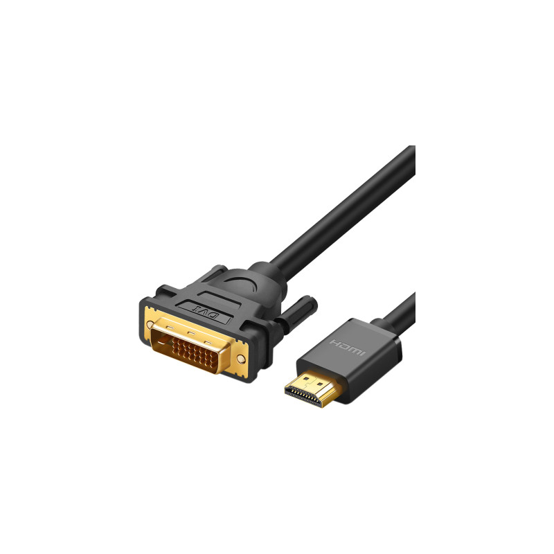 Кабель мультимедійний HDMI M to DVI M 1.0m HD106 black Ugreen (30116)