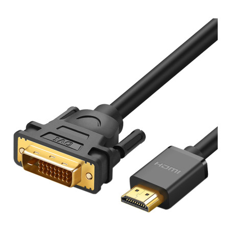 Кабель мультимедійний HDMI M to DVI M 1.0m HD106 black Ugreen (30116)