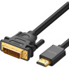 Кабель мультимедійний HDMI M to DVI M 1.0m HD106 black Ugreen (30116)