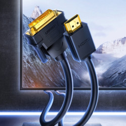 Кабель мультимедійний HDMI M to DVI M 1.0m HD106 black Ugreen (30116)