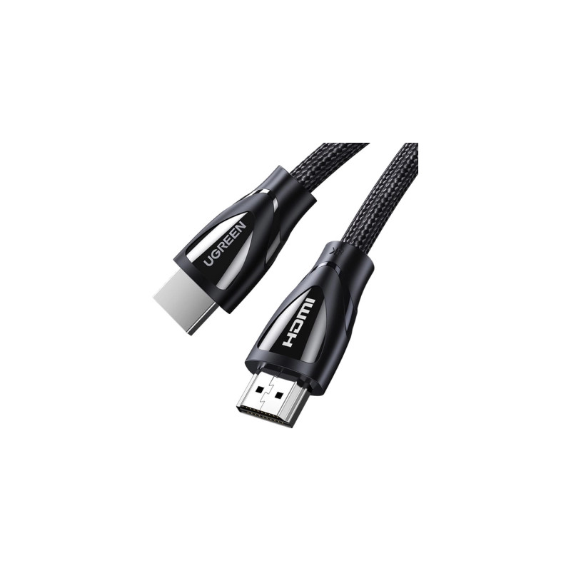 Кабель мультимедійний HDMI M to HDMI M 2.0m braided HD140 black Ugreen (80403)