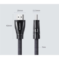 Кабель мультимедійний HDMI M to HDMI M 2.0m braided HD140 black Ugreen (80403)