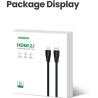 Кабель мультимедійний HDMI M to HDMI M 2.0m braided HD140 black Ugreen (80403)