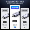 Кабель мультимедійний HDMI M to HDMI micro M 1.0m V2.1 8K60Hz HD164 black Ugreen (15516)