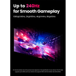 Кабель мультимедійний DisplayPort M to DisplayPort M 1.0m V1.4 braided DP114 black Ugreen (80390)