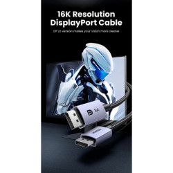 Кабель мультимедійний DisplayPort M to DisplayPort M 1.0m 16K DP118 black Ugreen (15383)