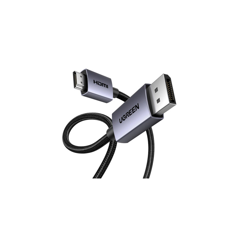 Кабель мультимедійний DisplayPort M to HDMI M 2.0m V2.0 4K30Hz DP125 black Ugreen (35842)