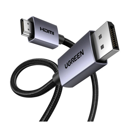 Кабель мультимедійний DisplayPort M to HDMI M 2.0m V2.0 4K30Hz DP125 black Ugreen (35842)