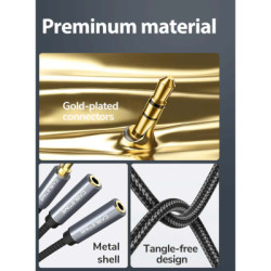 Кабель мультимедійний 3.5mm M to 2x3.5mm F 0.2m Cabletime (CA915248)