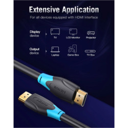 Кабель мультимедійний HDMI M to HDMI M 15.0m black Vention (AACBN)