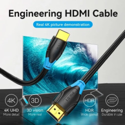 Кабель мультимедійний HDMI M to HDMI M 25.0m black Vention (AACBS)