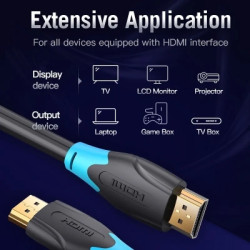 Кабель мультимедійний HDMI M to HDMI M 2.0m black Vention (AAGBH)