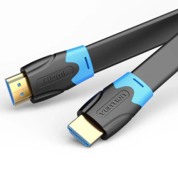 Кабель мультимедійний HDMI M to HDMI M 1.0m flat black Vention (AAKBF)