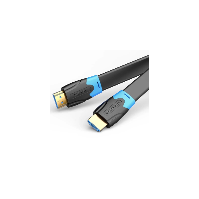 Кабель мультимедійний HDMI M to HDMI M 1.0m flat black Vention (AAKBF)